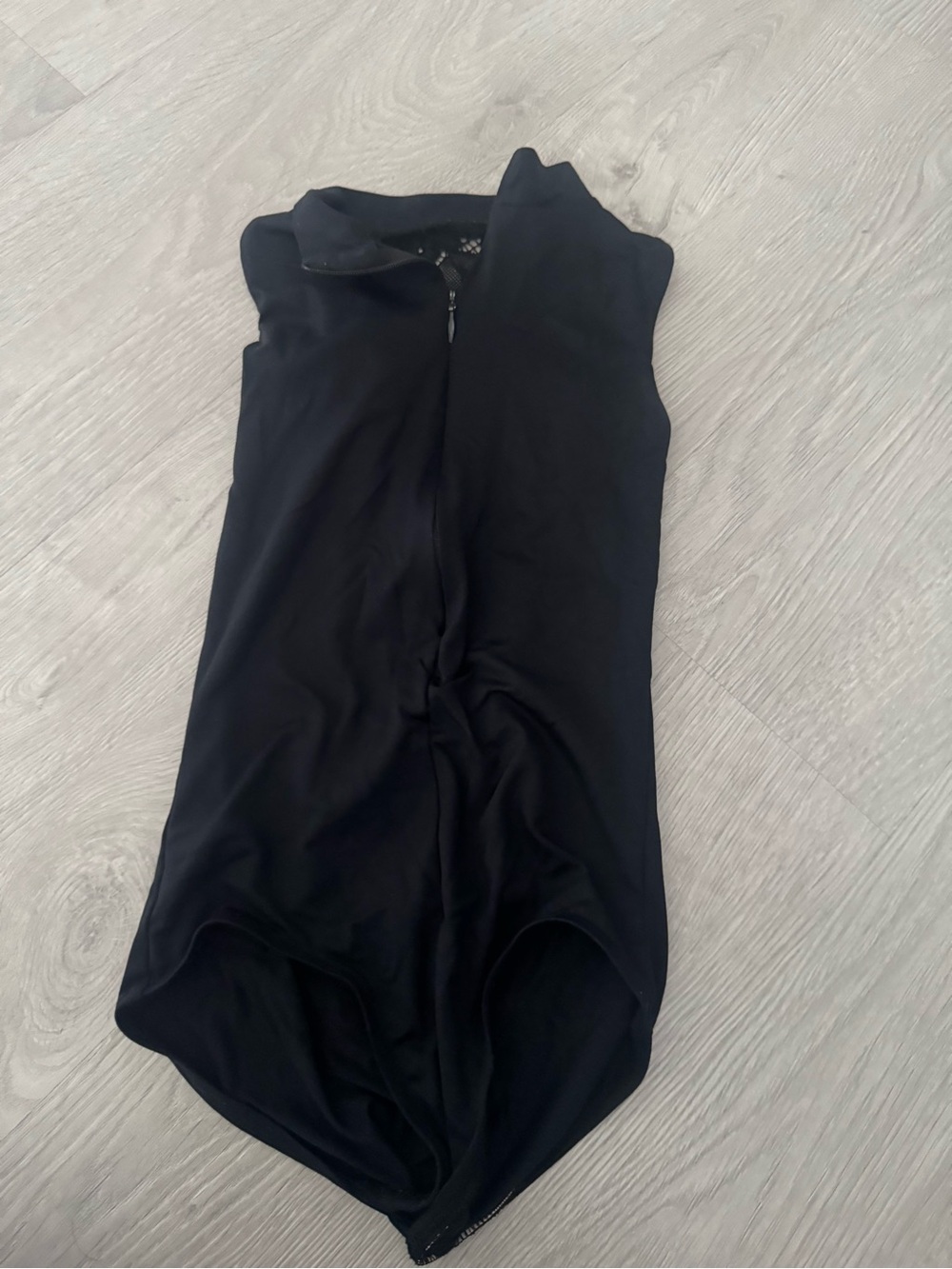 Kids Black Zip-Front One-Piece Bodysuit